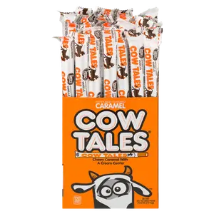 Goetze's Caramel Cow Tales 36 ct. - Chewy Caramel Sticks Filled with a Sweet Cream Center, Offering a Nostalgic and Delightful Treat - 36 Count Pack Snack Natural
