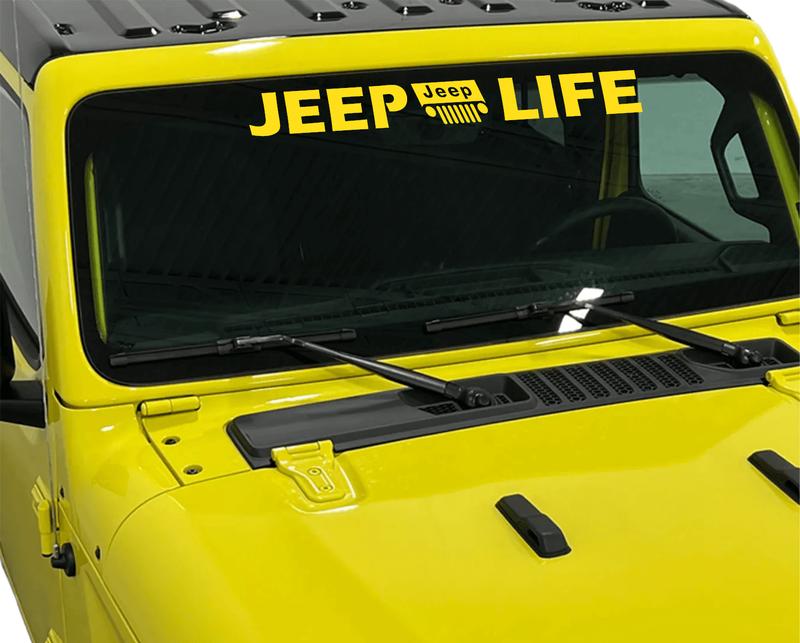 Thrilling Signs Jeep Life Windshield Banner Vinyl Decal - Off-Road Enthusiasts' Decorative Sticker