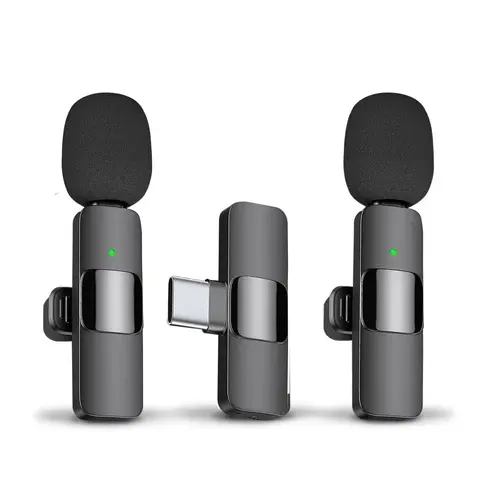 Wireless Lavalier Microphone, Rechargeable Wireless Microphone, Lapel Mic USB Mic for Video Recording, Teaching, Interviews, Podcast, Live Broadcasting Equipment, Live Streaming Mic, Portable Rechargeable Mic