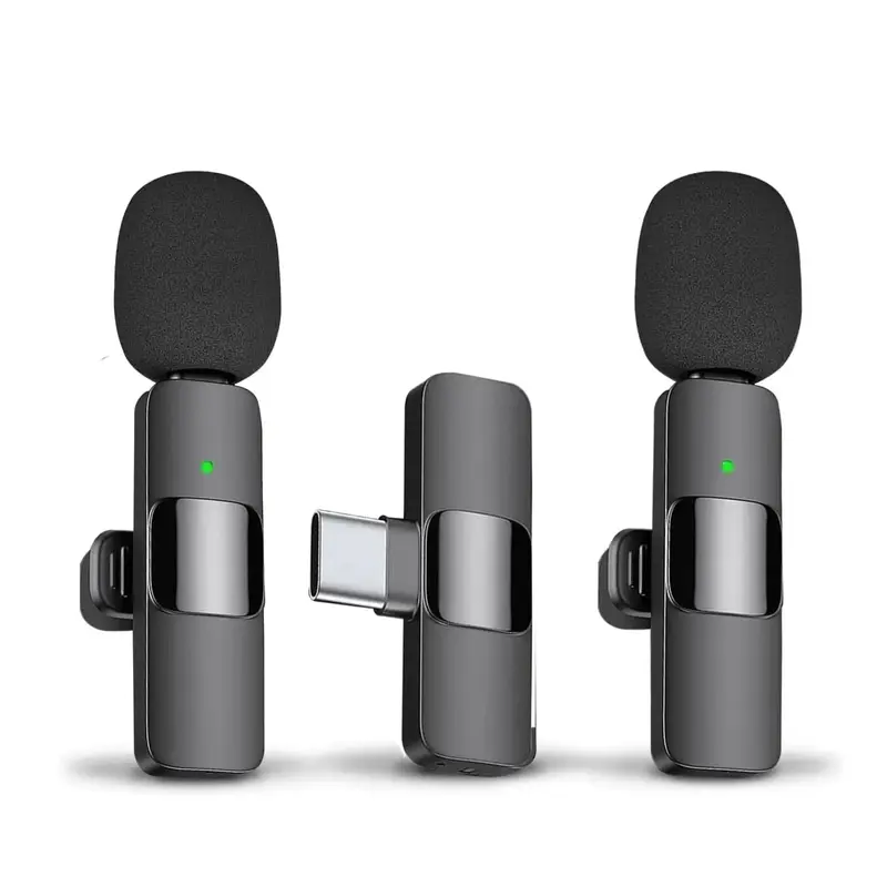 Wireless Lavalier Microphone, Rechargeable Wireless Microphone, Lapel Mic USB Mic for Video Recording, Teaching, Interviews, Podcast, Live Broadcasting Equipment, Live Streaming Mic, Portable Rechargeable Mic
