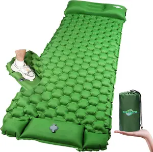 Sleeping Pad Ultralight Inflatable Sleeping Pad for Camping,Built-in Pump, Ultimate for Camping, Hiking - Airpad, Carry Bag, Repair Kit - Compact &amp; Lightweight Air Mattress(Green)