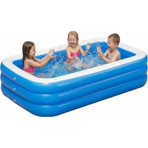 Large Durable Inflatable Swimming Pool 71"*51"*24"(180*130*56CM) Blow Up Family Pool for Summer Water Party, Outdoor Garden Backyard