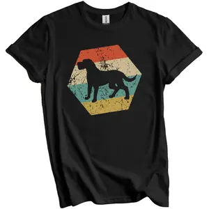Irish Wolfhound Dog Breed Retro Distressed Hexagon T-Shirt