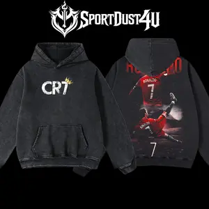 SportDust4U Retro Vintage Limited Edition CR7 Portugal 90s Football GOAT Unisex T-Shirt & Hoodie 100% Premium Cotton 230gsm American-Made Comfortable