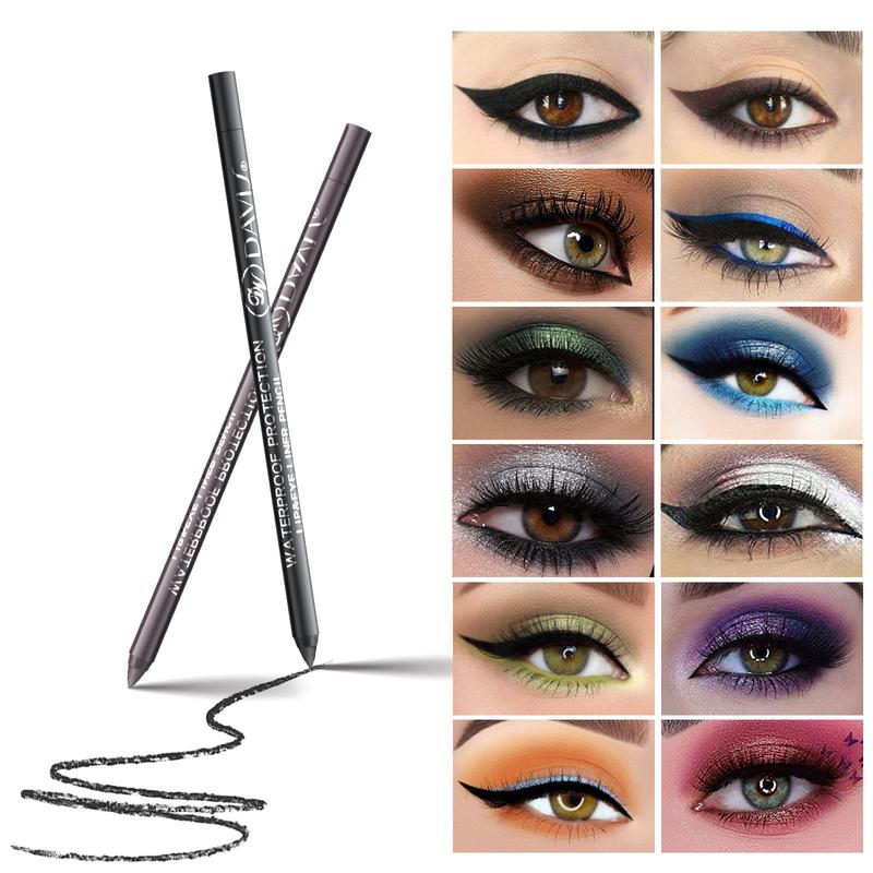 12 Color Gothic Eyeliner Pencil With Sharpener Set Makeup Smooth Matte Lipliner Waterproof Eyeshadow Pens Shine Pearl Smoky Punk Freckle Pen Cosmetic