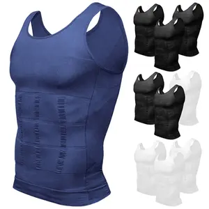 3PACK Compression Shirts For Men Sleeveless Undershirts 2PACK Body Shaper Tank Top Workout Vest Base Layer Underwear Running Gym Fitness Training Tee Men Sports Vest Men Shapewear