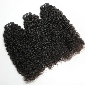 Megeen Burmese Curly Bundles Human Hair 100% Unprocessed 14A Raw Virgin Hair Bundles Water Wave One Bundles 3C4A Burmese Curly Bundles Human Hair with Spiral Curls Double Weft Natural Color