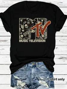 Women's Floral & Skeleton Print Round Neck Tee, Fashion Casual Short Sleeve T-shirt for Daily Wear, Ladies Summer Clothes, Top