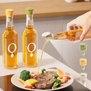 3PCS Oil Bottle Stopper Plastic Seal Lock Plug Automatic Open and Close Sauce Plug Nozzle Leak-proof Bottle Plug Kitchen Tool
