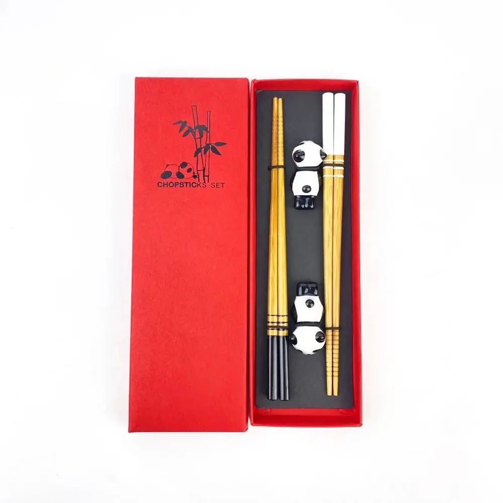wooden chopsticks for two pairs with gift packaging