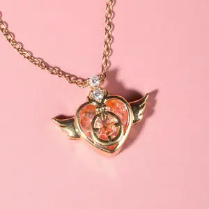 Sailor Moon Necklace, Crisis Heart Inspired Jewelry, Crystal Wing Heart Necklace, Fairytale Princess Necklace, Magic Moon Ward Necklace