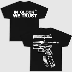 IN GLOCK WE TRUST New Design Multi Color Double Side Tee – Streetwear