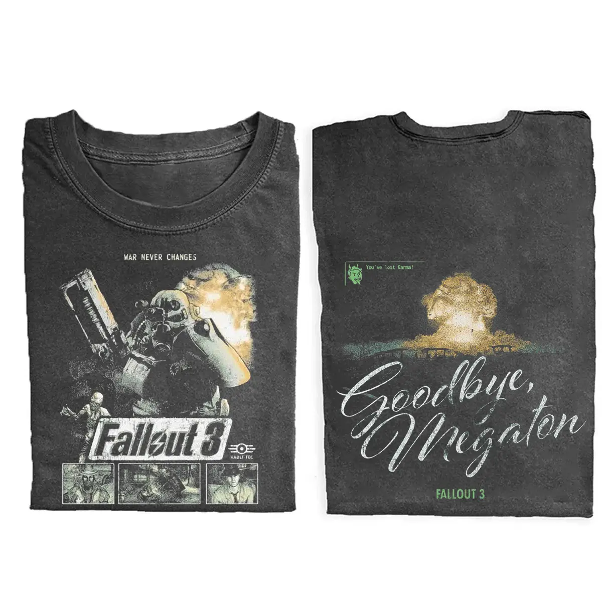 FallOut 3 Megaton T-shirt, Warr Never Changes Power Armor Tee, Post Apocalyptic Gamer Shirt, Gift for Men, Gift for Women, Crew Neck T-shirt, Trending T-shirt