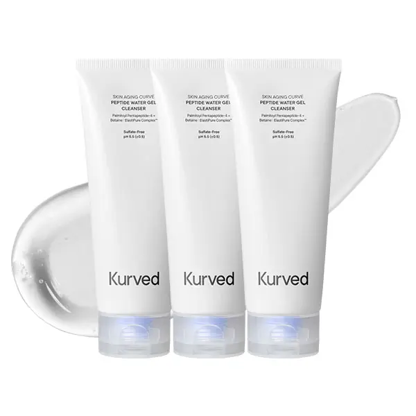 [Launch Exclusive Bundle] Kurved Skin Aging Curve Peptide Water Gel Cleanser (5.07 Oz., 150ml) | Sunscreen SPF Cleansing, Comfort‑Hydration, skin‑friendly pH, Hydrating, Gentle, Sensitive skin