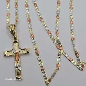 Cross with VIRGIN MARY three colors necklace gold-plated fashion style
