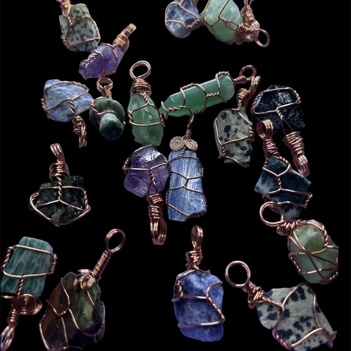 KraveKawaii Bare Copper Pendants Raw Crystals (intuitively choosen)