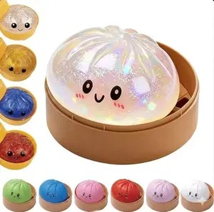 10-pack Glitter Series Expressive Big Dumpling Squishy - Blind Box, Mysecret Bun Fidget Toy, Soft TPR Material, Stress Relief, Unboxing Surprise,  Rare squishy Random Style per Pack.Perfect for graduation, great for students to exchange gifts.