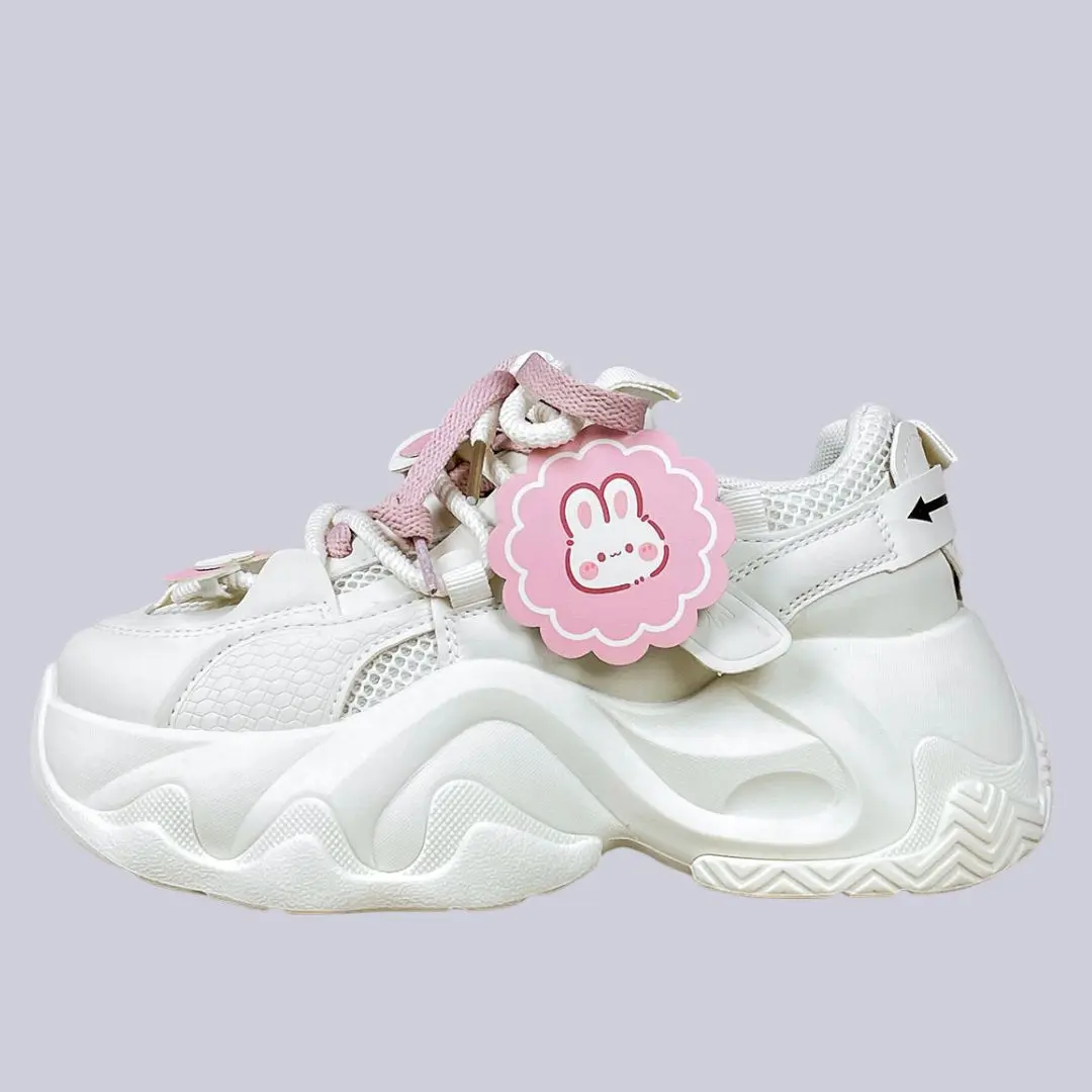 Blush Bunny Charm Chunky Sneakers - Unisex
