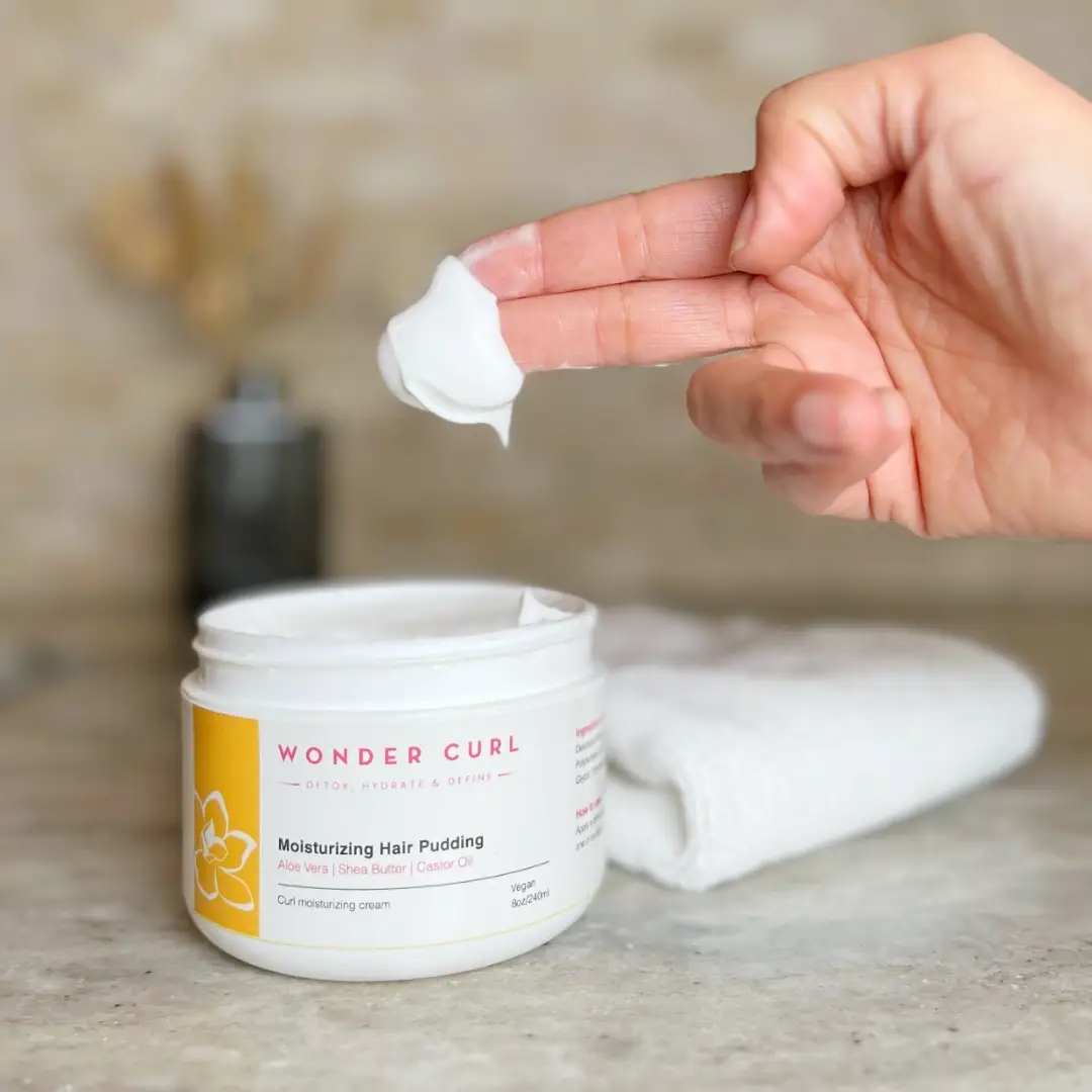 Moisturizing Hair Pudding by Wonder Curl for long-lasting hydration and length retention paradise treatment
