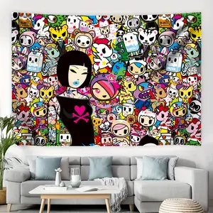 Tokidoki Unicorno Celebration Decorations Banner, 3X5Ft Backdrop for Parties, Tapestry for Living Room And Bedroom Birthday Celebrations, Photography Background for Birthdays