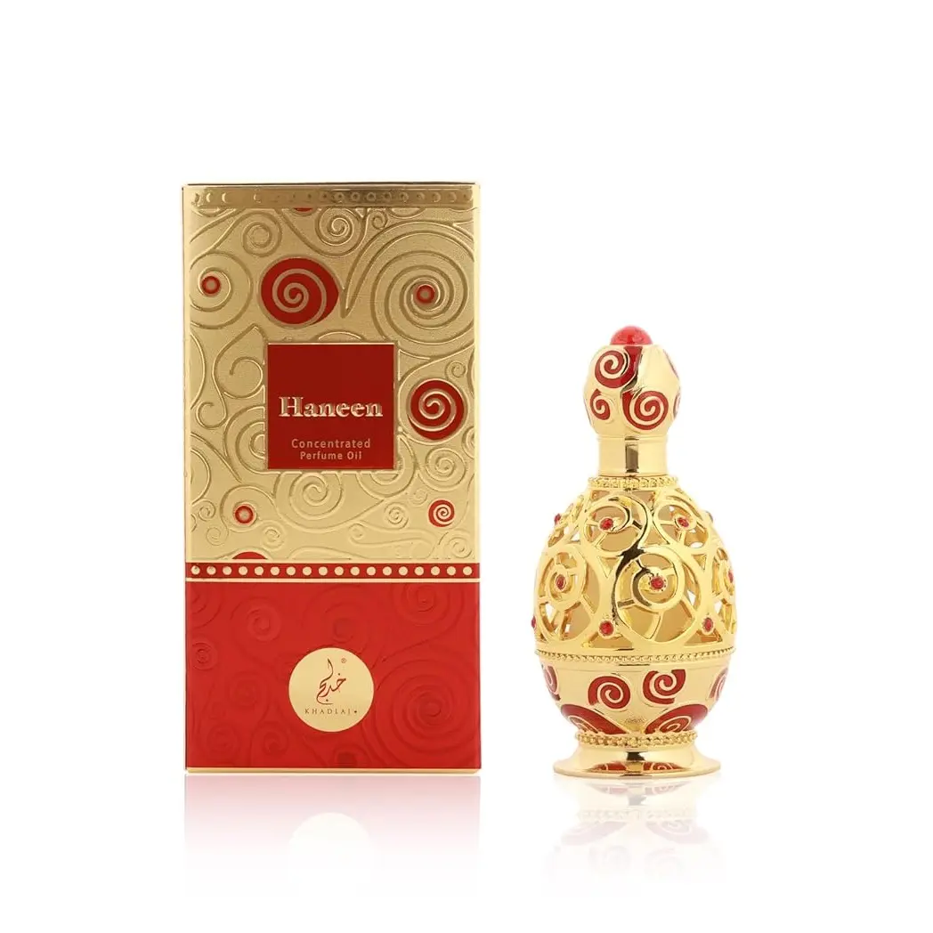 KHADLAJ Haneen Gold Concentrated Perfume Oil, 20 ml, Citrus Floral Unisex Fragrance, Skin-Friendly Beauty & Personal Care Product