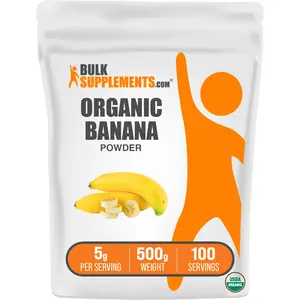BulkSupplements Organic Banana Powder - Certified Organic - Natural Fiber - Natural Banana Flavor - 100g-1kg - 5g per Serving