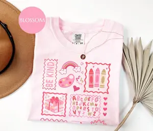 Comfort Colors Valentine’s Day Teacher Life Shirt, Coquette Candy Hearts Teacher Tee, Be Kind School Valentine Graphic Shirt, Cute Elementary Teacher Gift