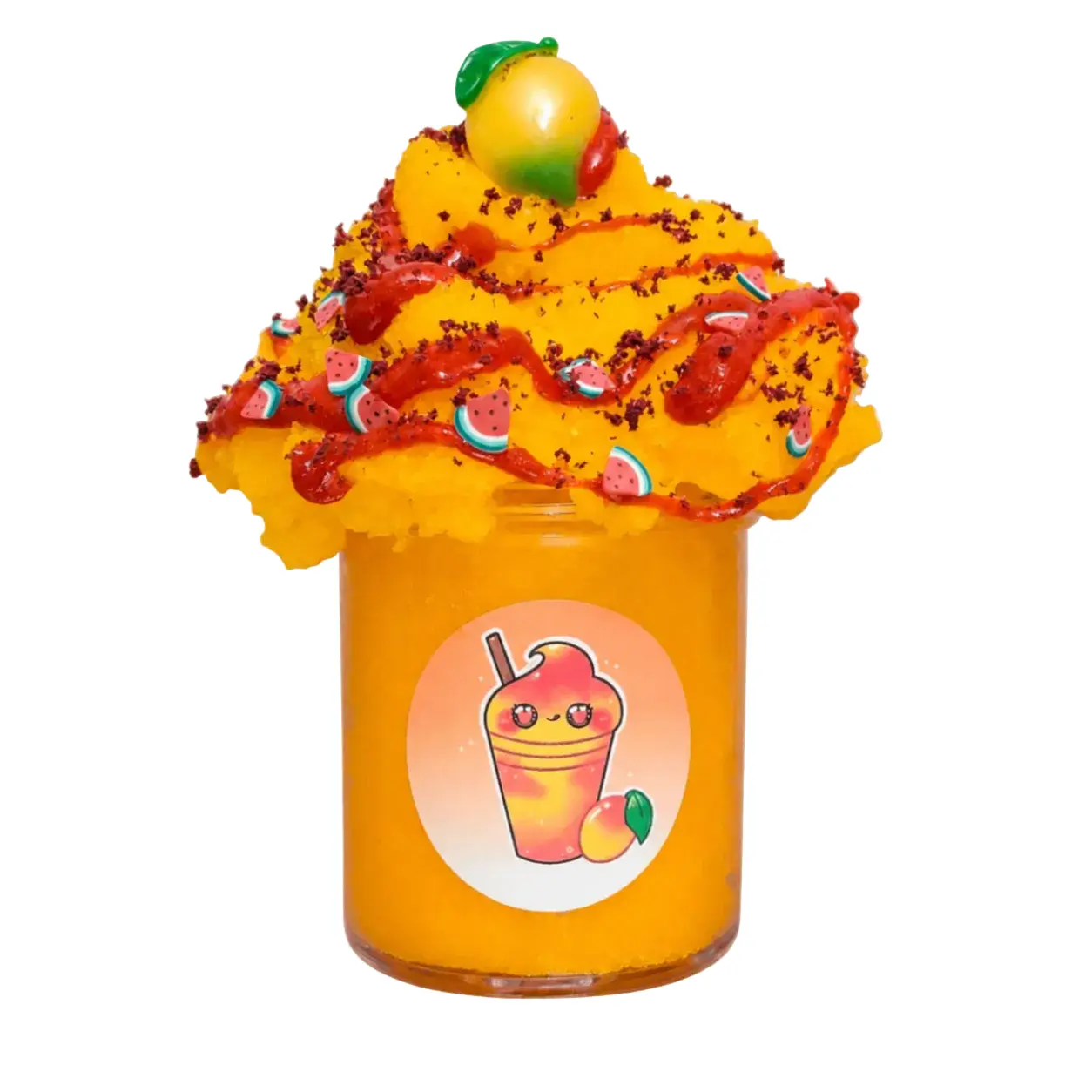 Mangonada Chamoy Slime - 4oz Unisex PVA Glue Icee Slime with Watermelon Squishy Charms & Add-Ins