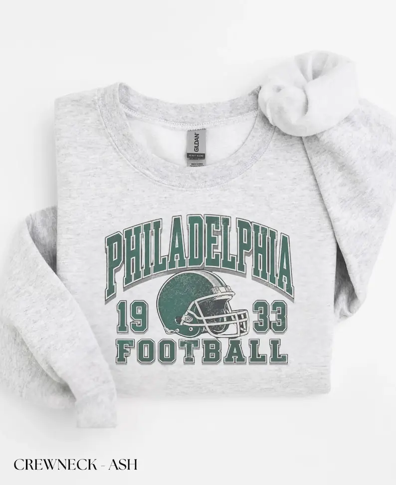 Philadelphia Football Vintage Inspired Mockneck or Crewneck Sweatshirt, Gift for Philly Fan, Tailgate Style