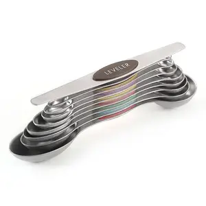 9 Piece Magnetic Measuring Spoon Set, Precision Measurement for Spices, Dry Ingredients, Liquid Foods, Baking Essential Tools