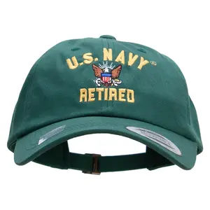 United States Navy Retired Unstructured Low Profile 6 panel Cotton Cap