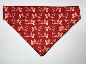 Valentine's Day Pet Bandana - 100% Cotton Fabric with Fusible Interfacing - Fits 1 Inch Collars - Perfect for Photos Walks or Gifting