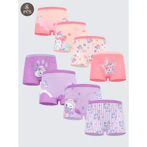 [8pcs Cotton Boxer] 8pcs Soft Cotton Girls Boxer Underwear |           Cute Cartoon Breathable Printed summer smash outfits Ghost Print Toddler Halloween Princess Tulle Dress Set with Accessories