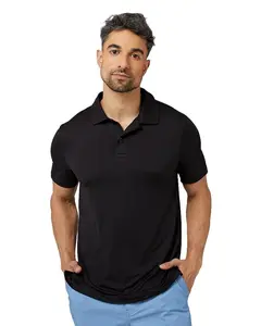 32 Degrees Men's Cool Classic Polo | Slim Fit | Moisture Wicking | 4-Way Stretch | Golf | Tennis, Black, Large