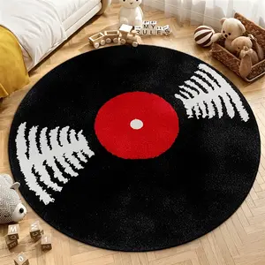 Vinyl record bedroom decoration bedside carpet retro music living room sofa carpet Nordic light luxury leisure area cafe carpet modern artistic e-sports room floor mat modern simple cloakroom dresser carpet home kitchen bathroom toilet floor mat