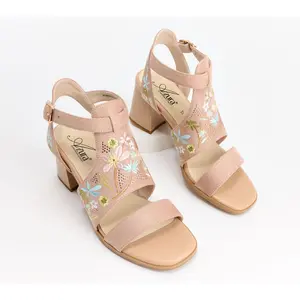 Azura by Spring Step Embroidered Heeled Sandals Romantic