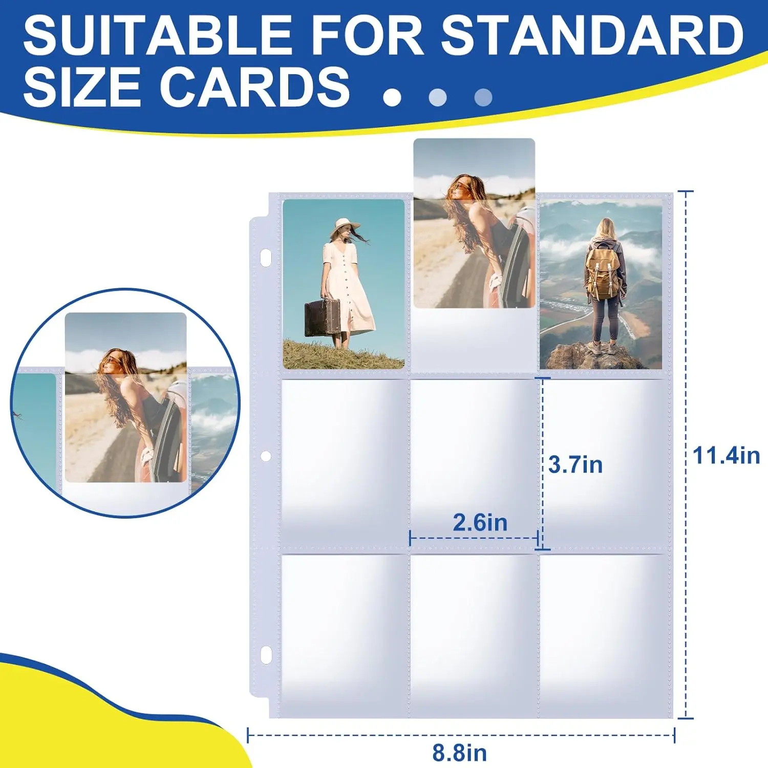 3 ring binder card sleeves Business for Binders, Heavy Duty Clear Page Protectors, Plastic Card Holder Sheets, 10 Pack, 20 Cards Per Sheet No need to open or close binder whenever you need to add or remove the cards Refill Pack - 3 Ring