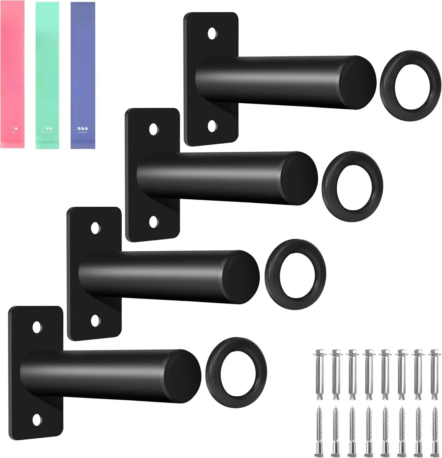 Weight Plate Rack, Wall Mount Weight Plate Holder for Bumper Plates, Max Weight Capacity 330 lb,  Gym Organizer