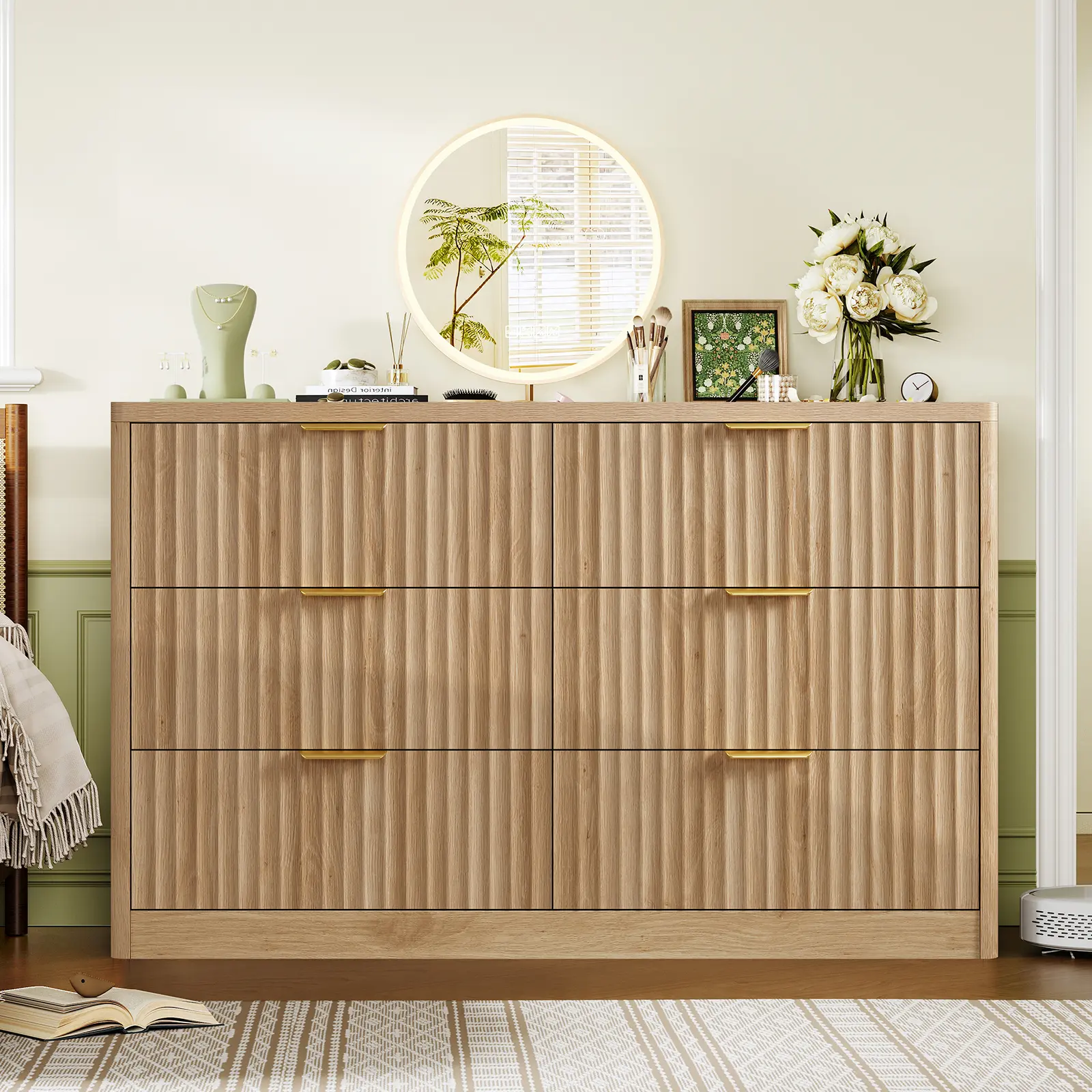 6 Drawers-Fluted Dresser