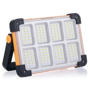 Portable LED Light with USB & Solar Charging 144 LEDs 4 Brightness Levels for Camping Emergency & Outdoor Travel High Performance Flashlight