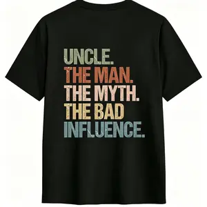 Cool Uncles Club The Man Myth BadInfluence Double Sides Shirt, Funny UncleGifts, Best Uncle Ever Shirt, Cool Uncle T-shirt,Gift for Uncle Cotton Tee