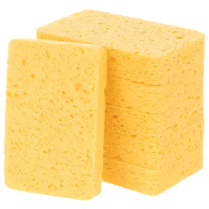 REGALWOVEN 6 Pack Non-Scratch Sponges, Kitchen Dish Sponge, Household Cleaning Sponges for Kitchen, Bathroom, Bathtub 4.3"x2.8"x0.8" Gold