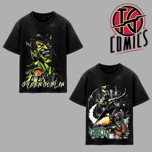 Vintage Green Goblin [2 Vers] Premium Washed T-Shirt (Made In US), Norman Osborn MCU Comic Graphic Tee, The Goblin MCU Universe Comics Book Fans Shirt, Comic Book Outfit, Gift For Hero Fans