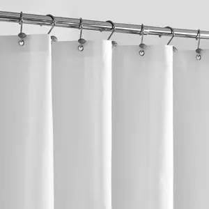 SPRING Cream Fabric Shower Curtain Liner Waterproof - Soft & Light-Weight Cloth Shower Liner with 3 Magnets, Hotel Quality & Machine Washable - Standard Size 72x72, Cream