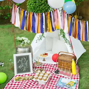 Pastel Rainbow Ribbon Garland 78 inches for Baby Shower, Birthday Party Decoration,Nursery, Rainbow Banner,Photography Prop Banner Backdrop Decor