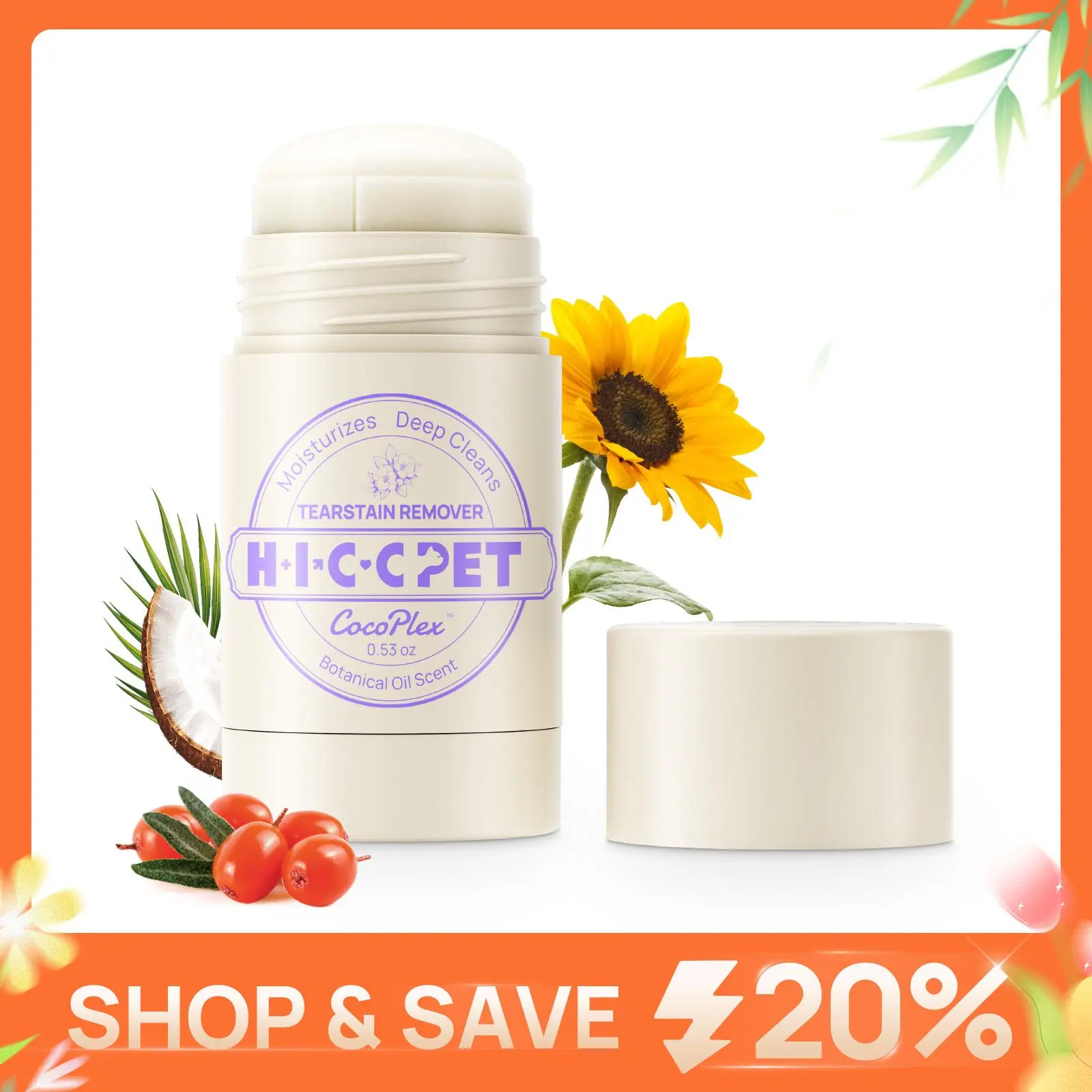 HICC Pet Tear Stain Eye Balm Butter For Dogs  gently lifts tear stains Coconut Oil cleanses and hydrates the area around your pet's eyes for a brighter comfortable, and stain-free remover, cleaner, grooming products, removal #petlife