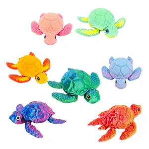 3D Printed Sea Turtle Figurine, Colorful Turtle Sculpture, Adorable Decorative Ornament for Home Decor and Gifts