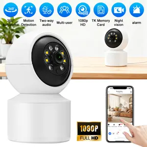 security panel camera original，1080P WiFi Indoor PTZ Camera with 360° Pan/Tilt, AI Human Detection, Full-Color Night Vision, Baby/Pet Monitor US Standard
