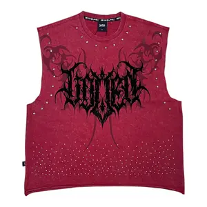 SM6179 - Spiked Tribal Sleeveless with Studs and Rhinestones Graphic T-Shirt
