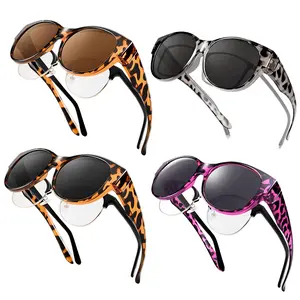 4-Pack 2026 New Polarized Fit Over Wrap Around Sunglasses, UV400 Anti-Glare Protection, Lightweight Wear-Over Eyewear Great for Driving, Travel & All Outdoor Activities